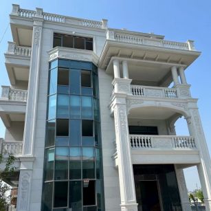 毕节 芝麻白花岗岩别墅外墙干挂效果展示