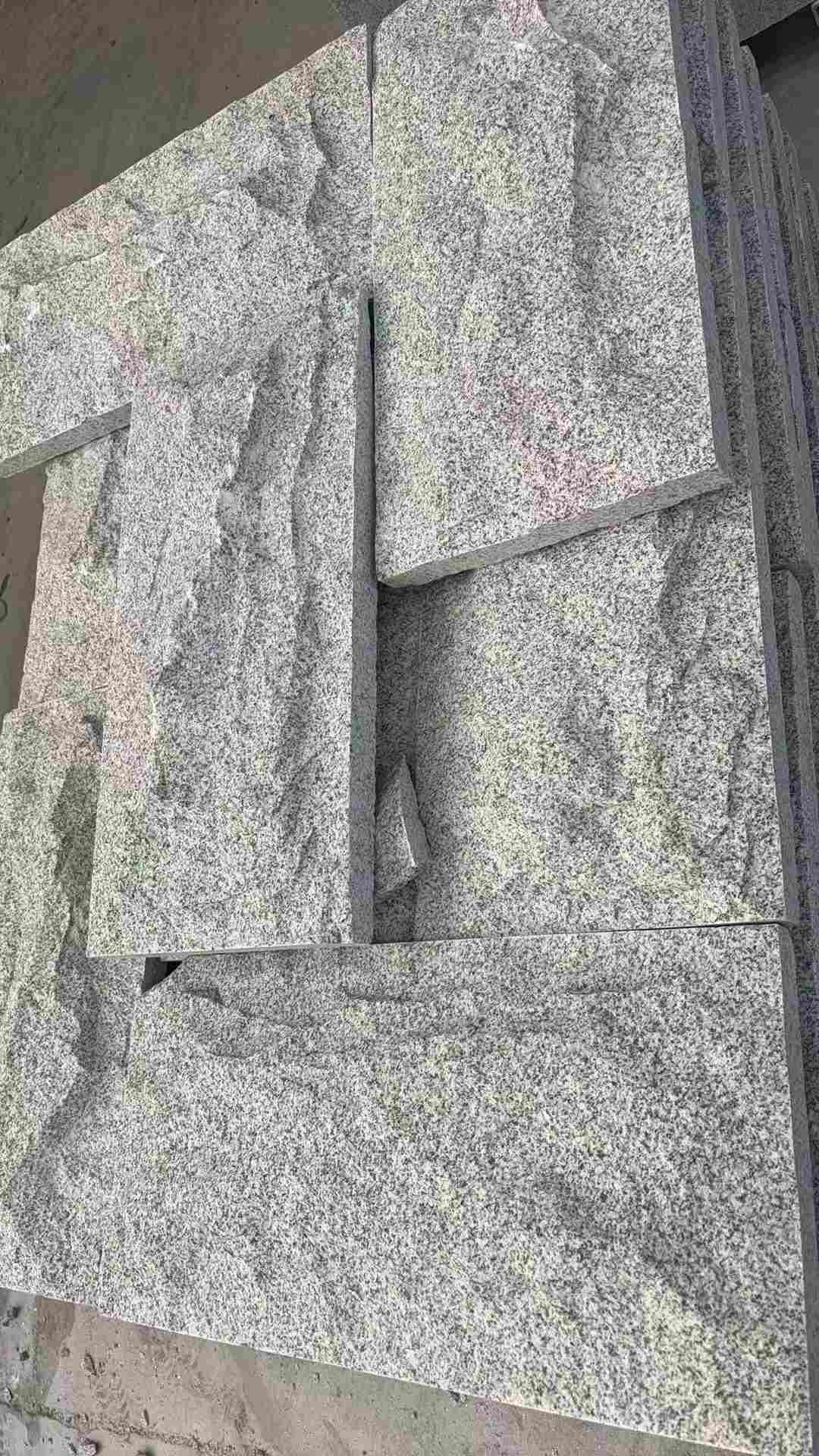 毕节 芝麻白自然面花岗岩成品板