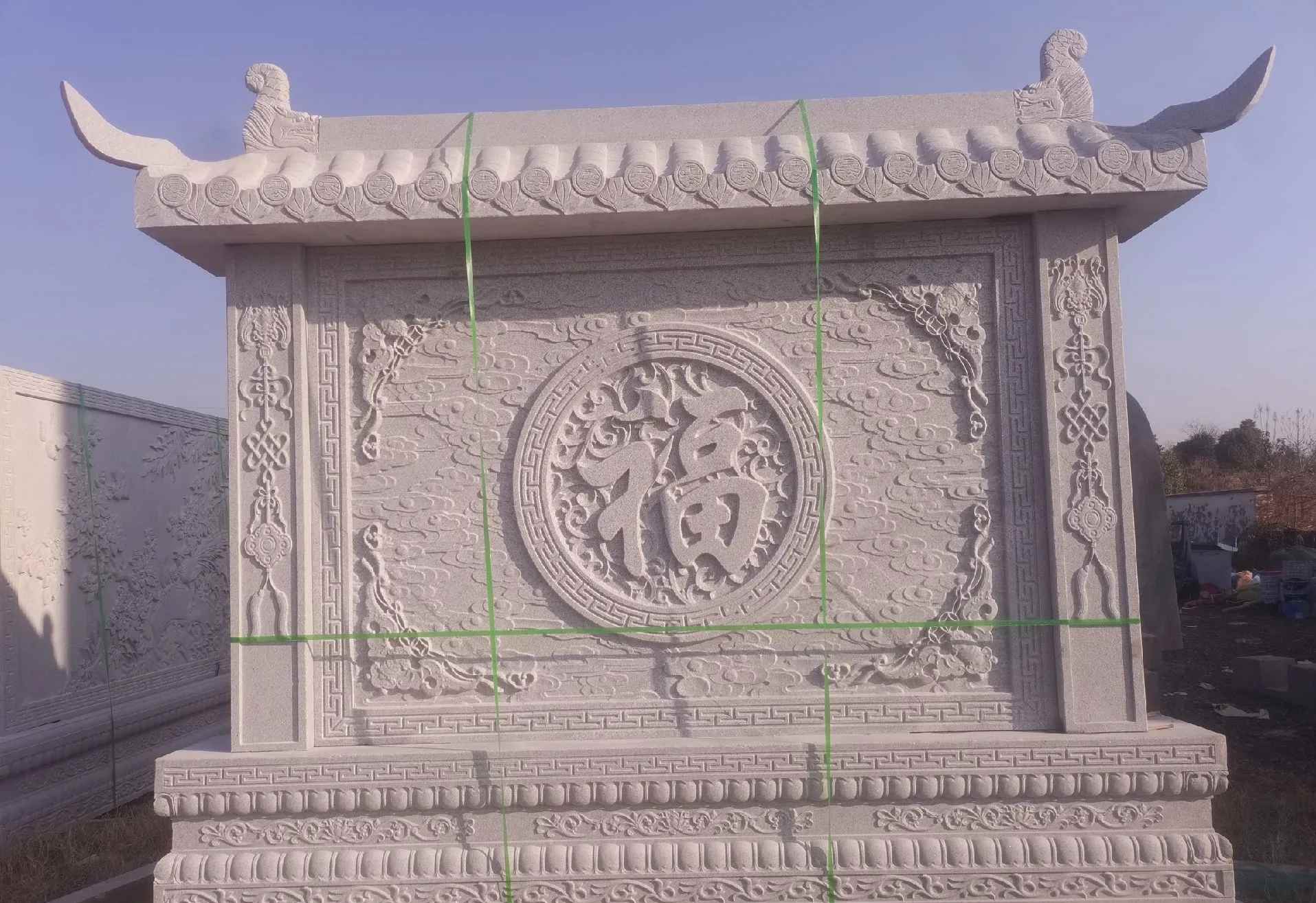 毕节 芝麻白花岗岩屏风，照壁，影壁